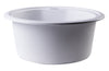 White 17" Undermount Round Granite Composite Kitchen Prep Sink Sink Alfi 