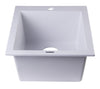 White 17" Drop-In Rectangular Granite Composite Kitchen Prep Sink Sink Alfi 