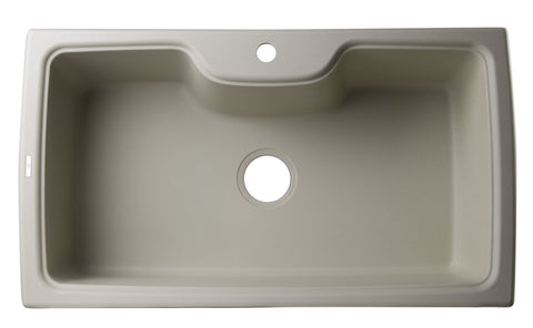 Biscuit 35" Drop-In Single Bowl Granite Composite Kitchen Sink Sink Alfi 