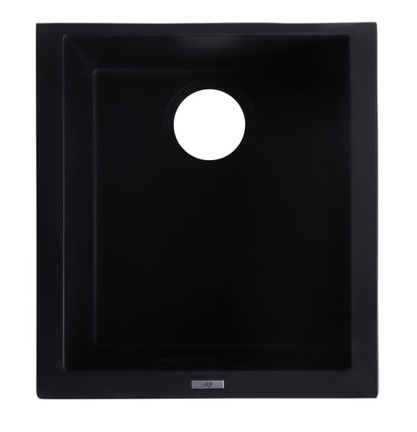 Black 17" Undermount Rectangular Granite Composite Kitchen Prep Sink Sink Alfi 