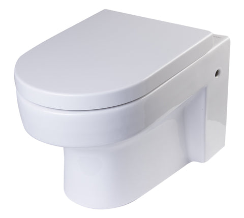 Round Modern Wall Mount Dual Flush Toilet Bowl Toilet Alfi 