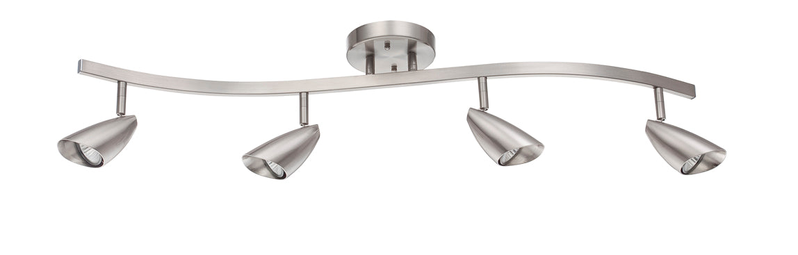 Four Light Track Light - Bright Satin Nickel