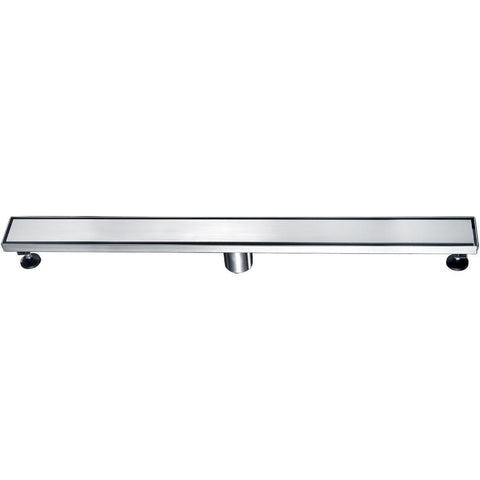 32" Modern Brushed Stainless Steel Linear Shower Drain with Solid Cover Hardware Alfi 
