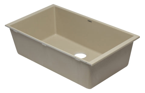 Biscuit 33" Single Bowl Undermount Granite Composite Kitchen Sink Sink Alfi 