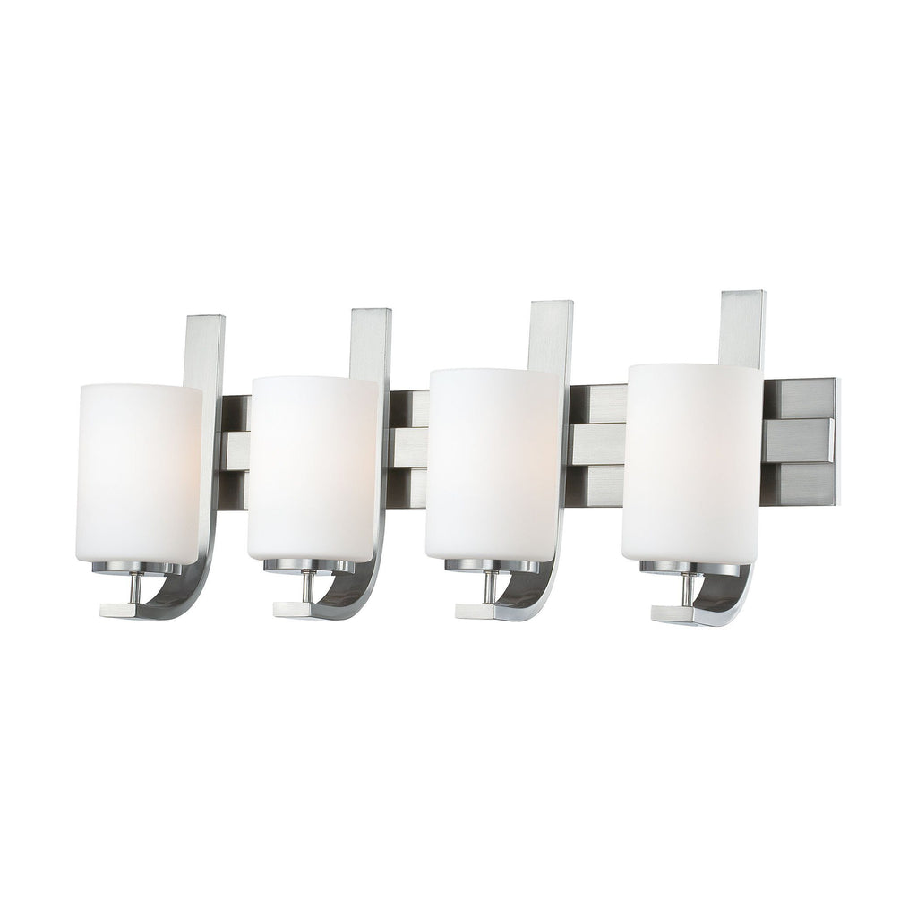 Pendenza 4-Light Bath Vanity Fixture in Brushed Nickel Wall Thomas Lighting 