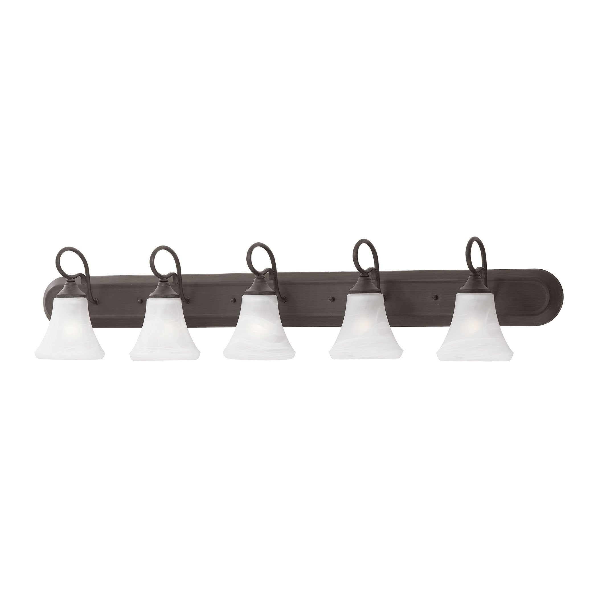 Elipse 5-Light Bath Vanity Fixture in Painted Bronze Wall Thomas Lighting 