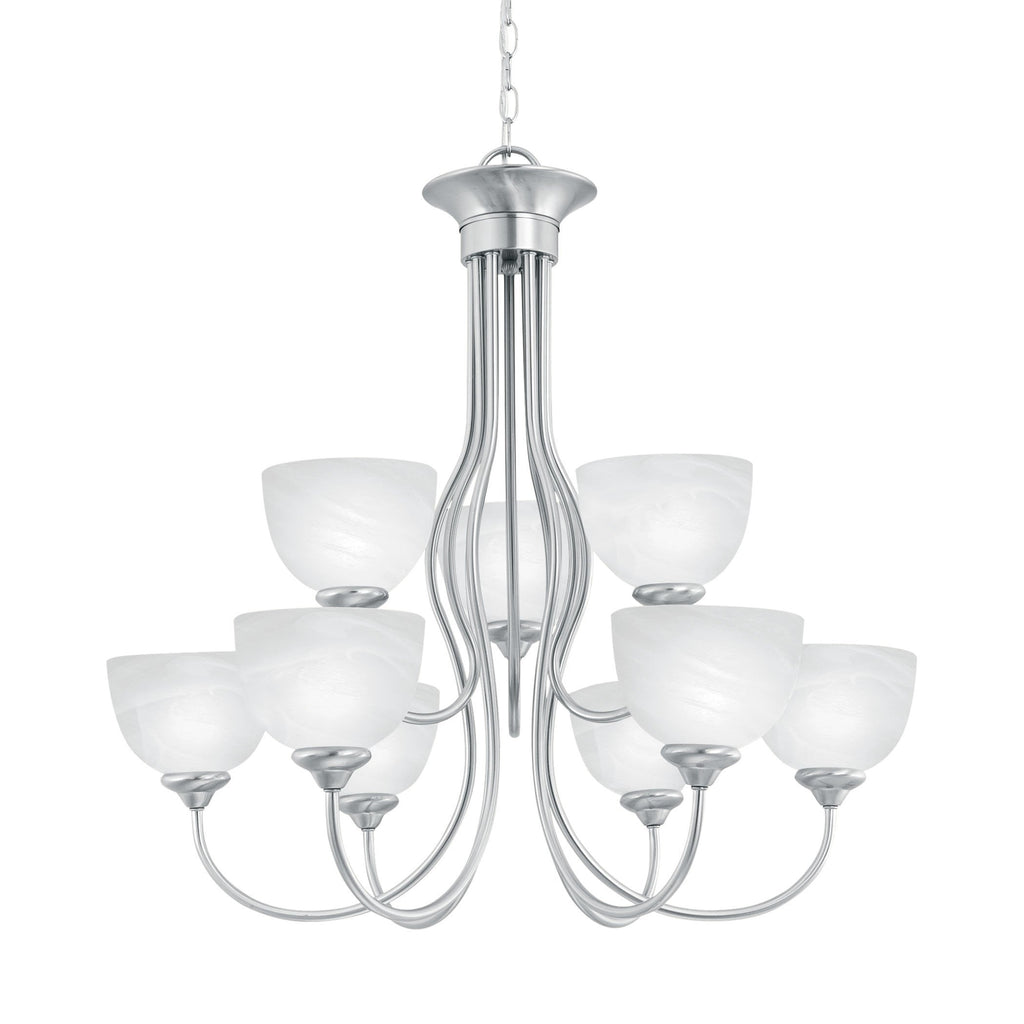 Tahoe 9-Light Chandelier in Brushed Nickel Ceiling Thomas Lighting 