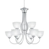 Tahoe 9-Light Chandelier in Brushed Nickel Ceiling Thomas Lighting 