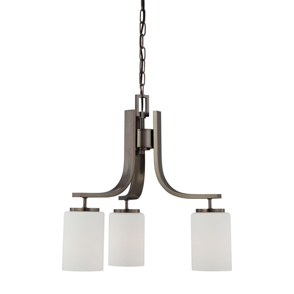 Pendenza 3-Light Chandelier in Oiled Bronze Ceiling Thomas Lighting 