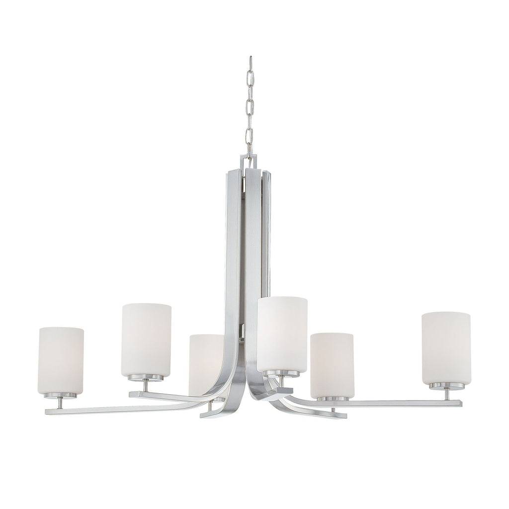 Pendenza 6-Light Chandelier in Brushed Nickel Ceiling Thomas Lighting 