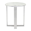 Atlas End Table Stone & Brushed Stainless Steel Furniture Zuo 