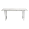Atlas Dining Table Stone & Brushed Ss Furniture Zuo 