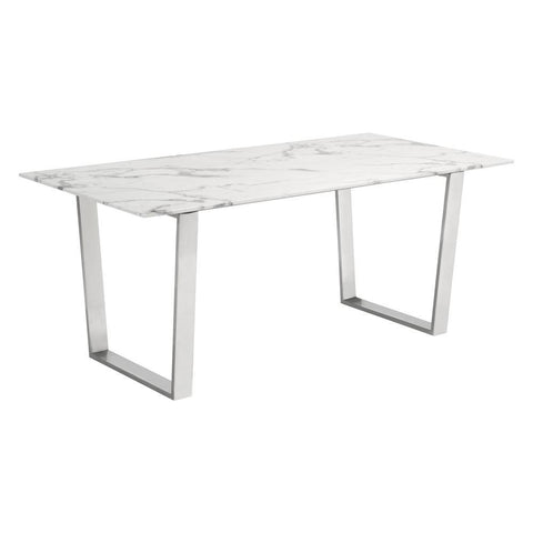 Atlas Dining Table Stone & Brushed Ss