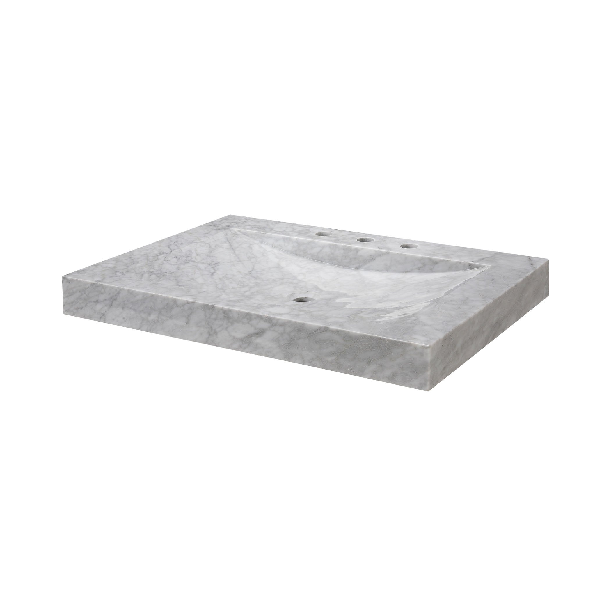 Stone Vanity Top - 30-inch White Carrara Marble Furniture Ryvyr 