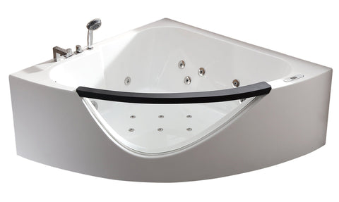 5ft Clear Rounded Corner Acrylic Whirlpool Bathtub for Two