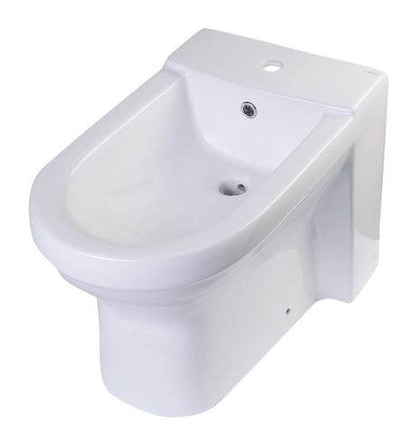 White Ceramic Bathroom Bidet with Elongated Seat Hardware Alfi 