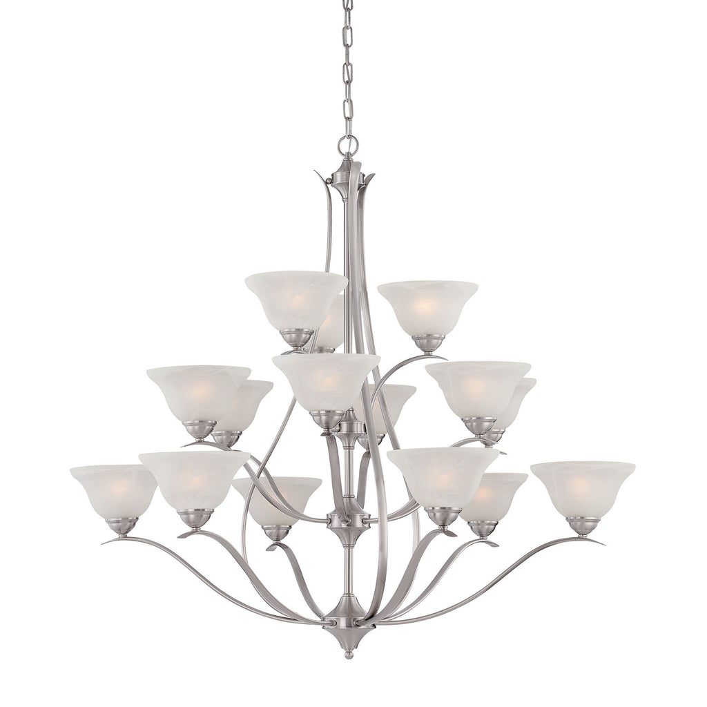 Prestige 15-Light Chandelier in Brushed Nickel Ceiling Thomas Lighting 