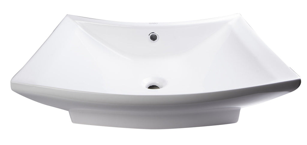 28" Rectangular Porcelain Bathroom Vessel Sink with Single Hole Sink Alfi 