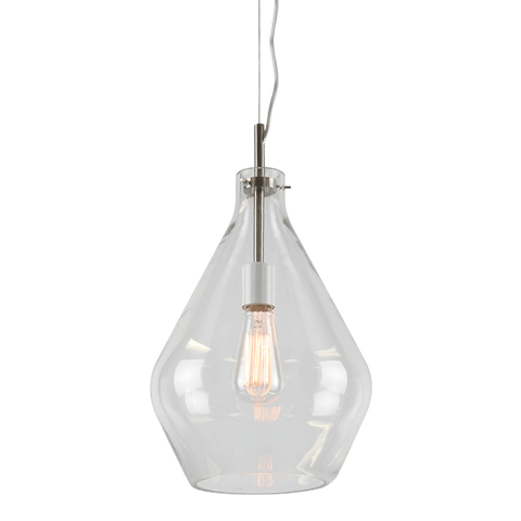 Glass Pendant - Bright Satin Nickel