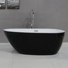 59 inch Black & White Oval Acrylic Free Standing Soaking Bathtub Bathtub Alfi 