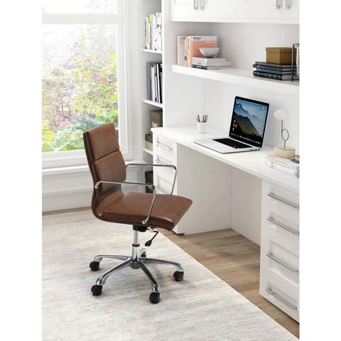 Ithaca Office Chair Vintage Brown Furniture Zuo 