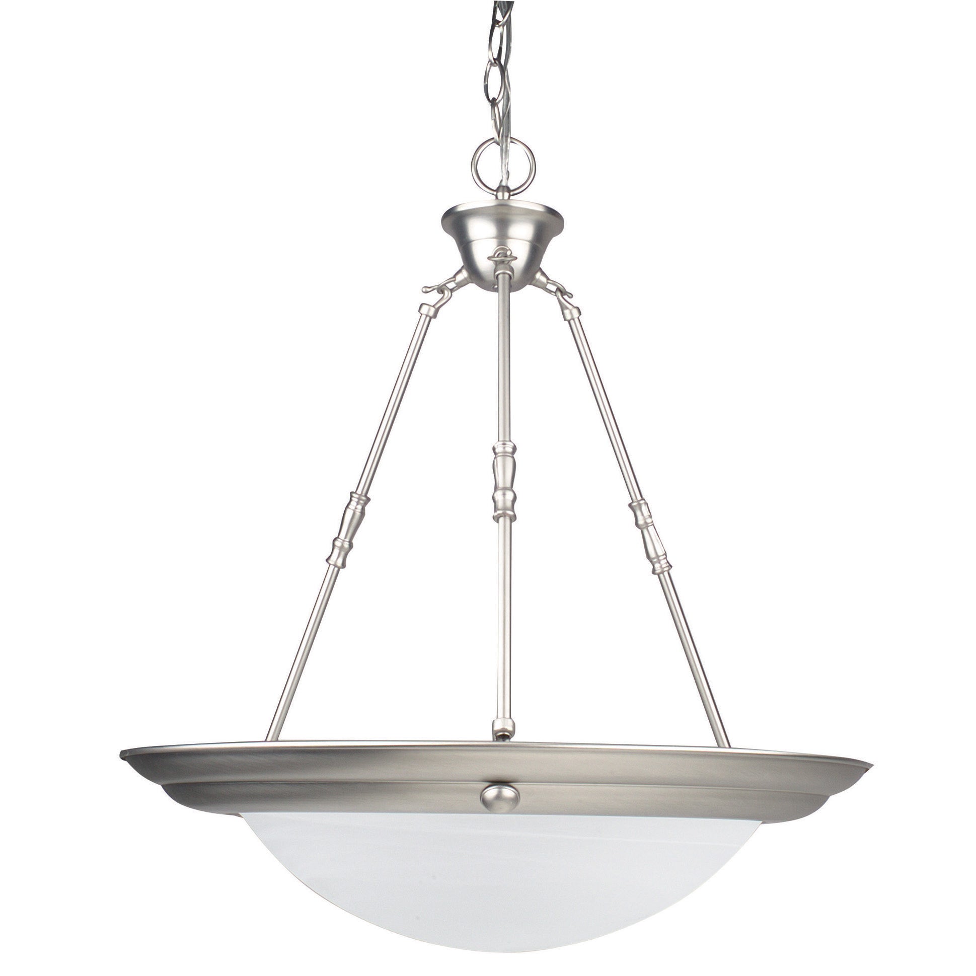 Two Light Bowl Pendant - Satin Nickel