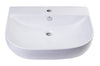 24" White D-Bowl Porcelain Wall Mounted Bath Sink Sink Alfi 