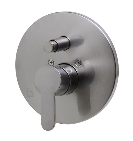 Brushed Nickel Shower Valve Mixer with Rounded Lever Handle and Diverter Faucets Alfi 