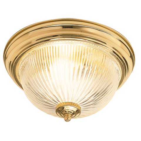 Two Light Flush Mount - Polished Brass