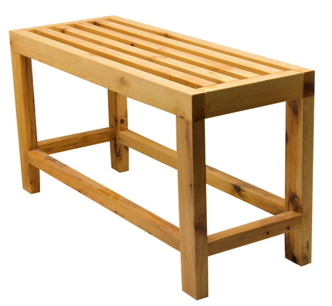 26" Solid Wooden Slated Single Person Sitting Bench