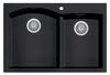 Black 33" Double Bowl Drop In Granite Composite Kitchen Sink Sink Alfi 