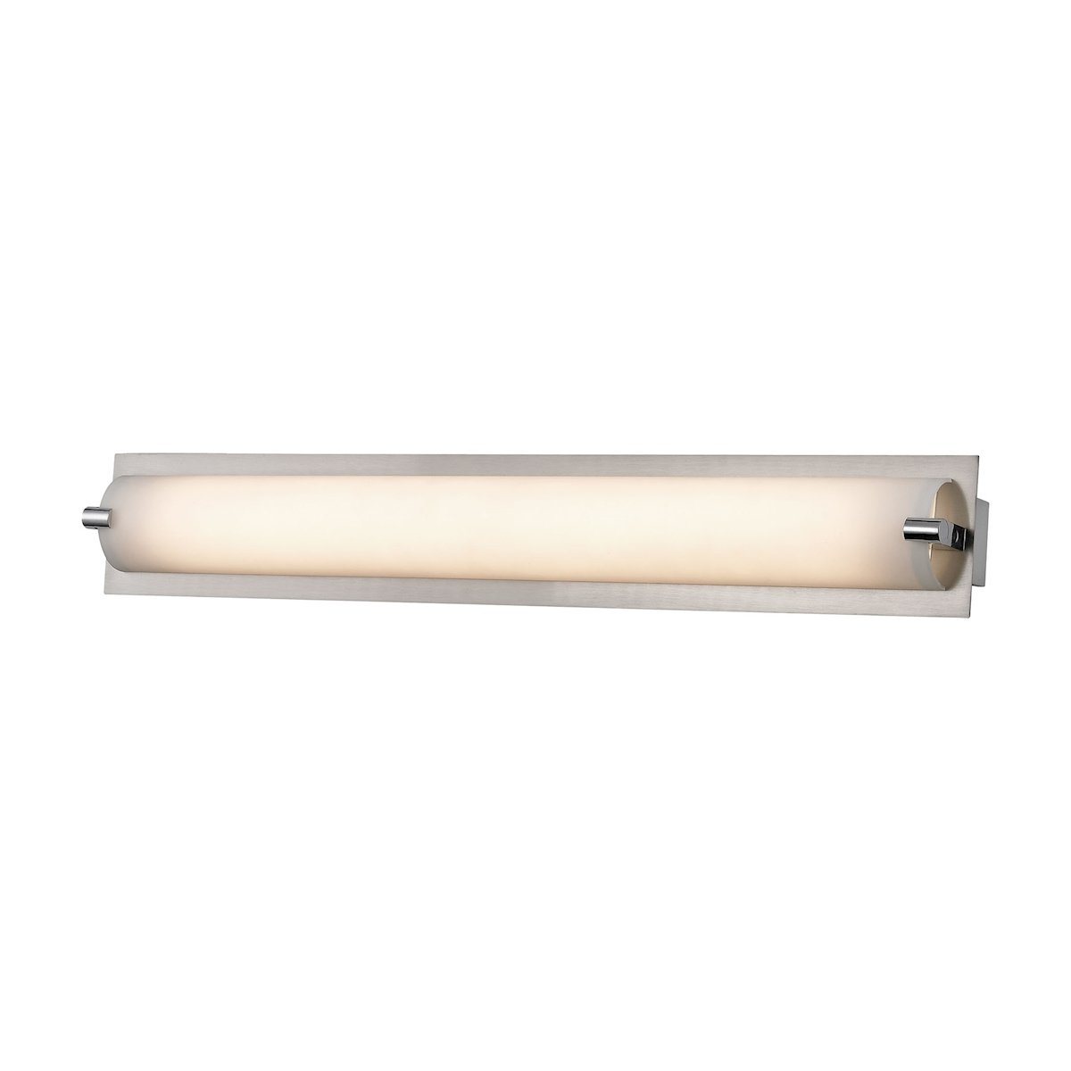 Piper 1 Light Vanity In Satin Nickel With Frosted Glass - Small Wall Elk Lighting 