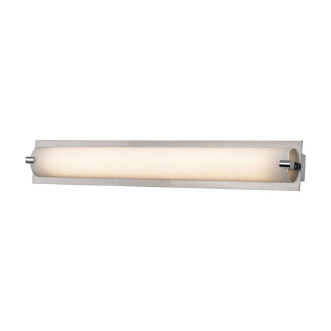 Piper 1 Light Vanity In Satin Nickel With Frosted Glass - Small Wall Elk Lighting 