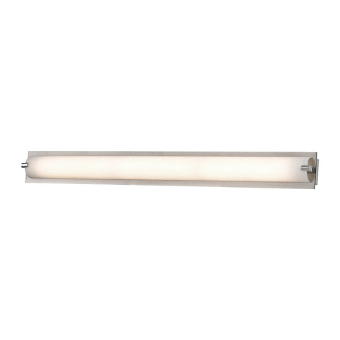 Piper 1 Light Vanity In Satin Nickel With Frosted Glass - Medium Wall Elk Lighting 