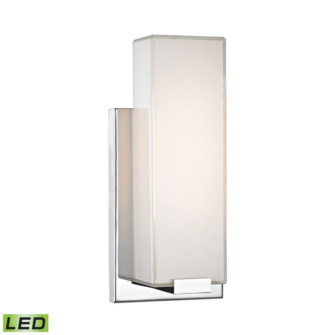 Midtown 1 Light Wall Sconce In Chrome And Paint White Glass Wall Sconce Elk Lighting 