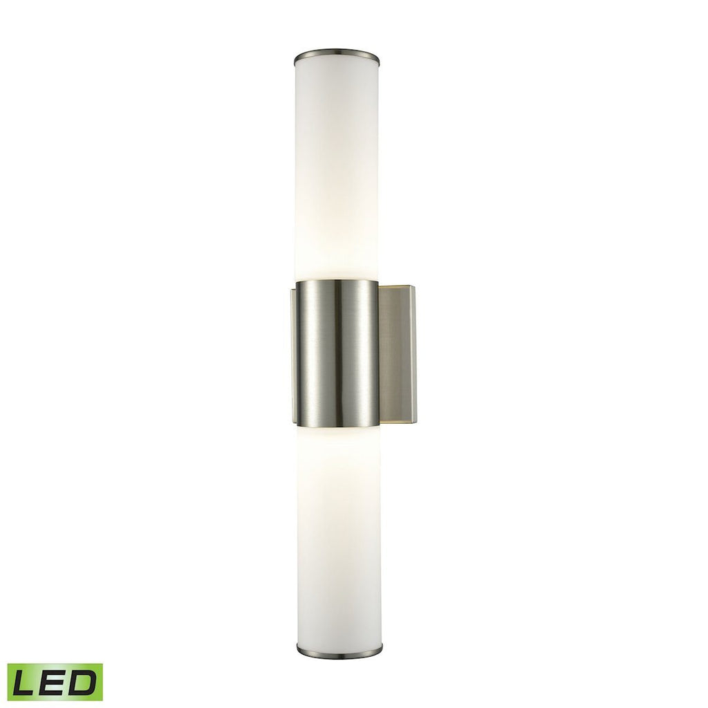 Maxfield 2 Light LED Wall Sconce In Chrome And Opal Glass Wall Sconce Elk Lighting 