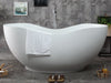 66" White Solid Surface Smooth Resin Soaking Bathtub Bathtub Alfi 