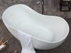 66" White Solid Surface Smooth Resin Soaking Bathtub Bathtub Alfi 