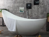 73" White Solid Surface Smooth Resin Soaking Slipper Bathtub Bathtub Alfi 