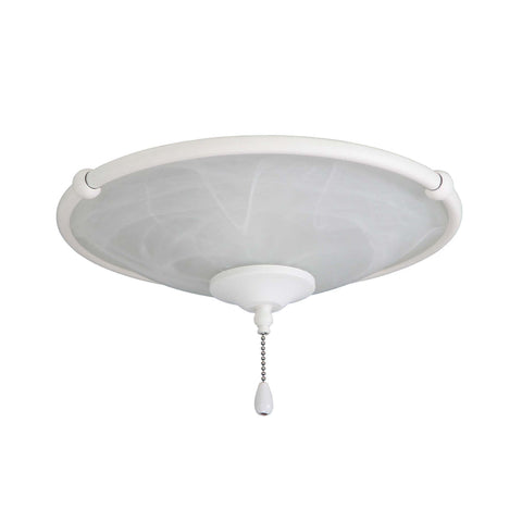 kathy ireland HOME by Luminance Brands Feather Swirl Glass LED Light Kit for Ceiling Fans | Damp Rated Shade Attachment with 3 Candelabra Bulbs, Pull Chain, and Finial, Satin White