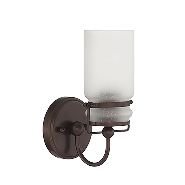 1 Lt Wall Sconce With Frosted Seeded Glass Shade - Provincial Bronze