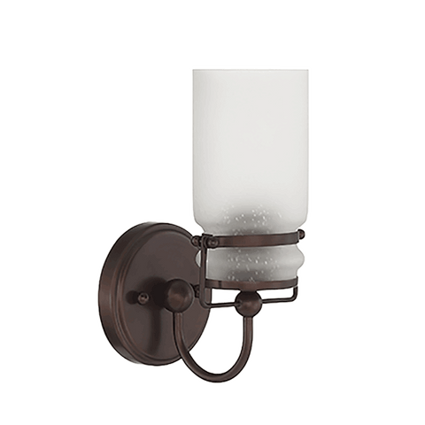 1 Lt Wall Sconce With Frosted Seeded Glass Shade - Provincial Bronze