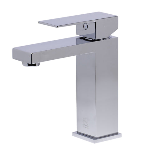 Polished Chrome Square Single Lever Bathroom Faucet Faucets Alfi 