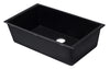 Black 33" Single Bowl Undermount Granite Composite Kitchen Sink Sink Alfi 