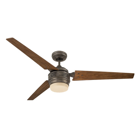 kathy ireland HOME by Luminance Brands 4th Avenue LED Ceiling Fan, 60 Inch | Dimmable Light Fixture with 3 Blades and Wall Control | Dimmable Indoor Lighting, Vintage Steel