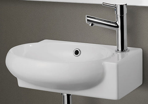 Small White Wall Mounted Ceramic Bathroom Sink Basin Sink Alfi 