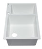 White 34" Double Bowl Drop In Granite Composite Kitchen Sink Sink Alfi 