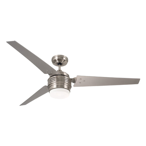 kathy ireland HOME by Luminance Brands 4th Avenue LED Ceiling Fan, 60 Inch | Dimmable Light Fixture with 3 Blades and Wall Control | Dimmable Indoor Lighting, Brushed Steel