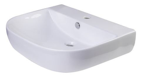 24" White D-Bowl Porcelain Wall Mounted Bath Sink Sink Alfi 