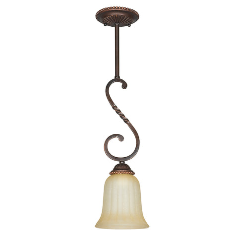 One Light Stem Pendant - Mahogany